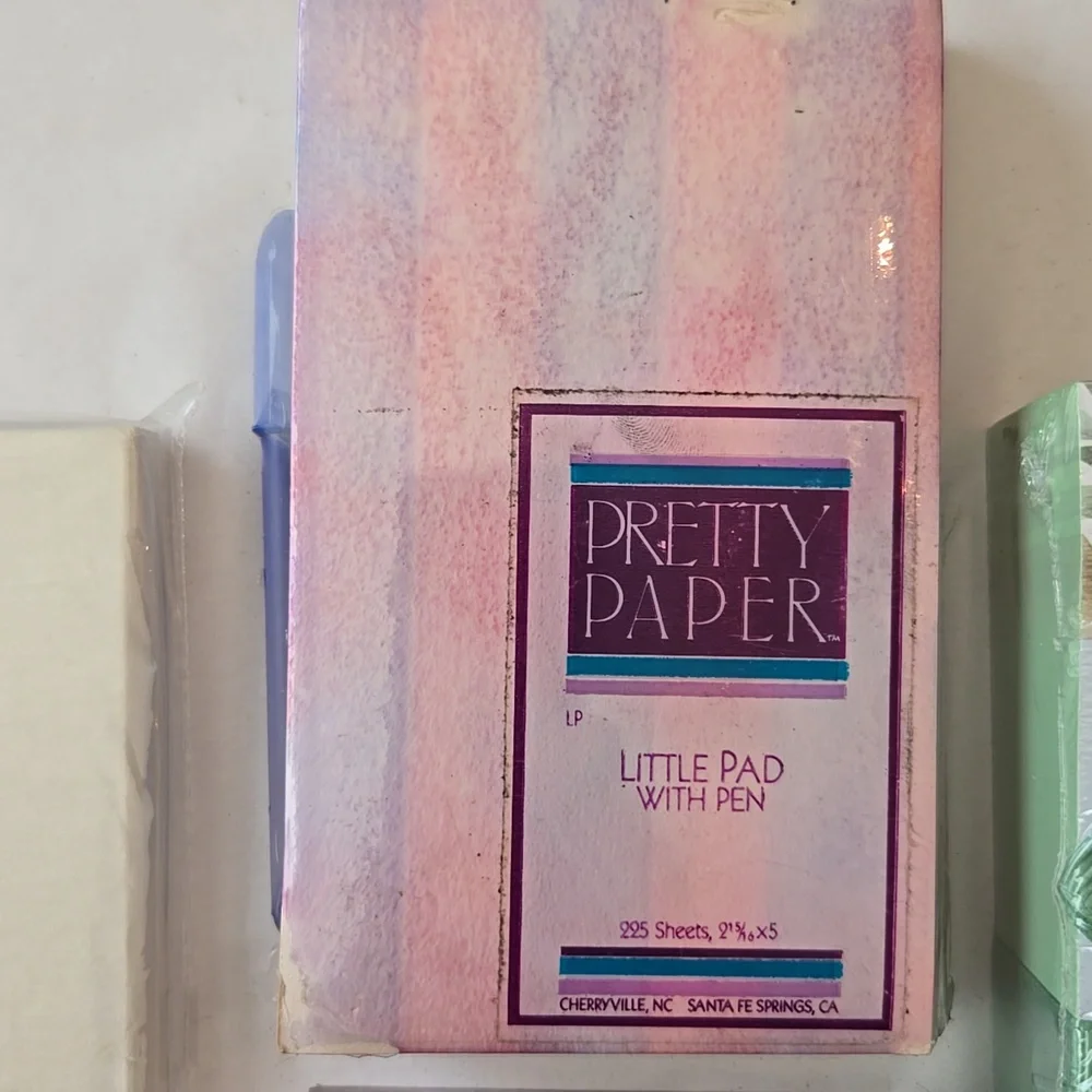 NWT 2 Vintage Pretty Paper Little Pad With Pen Sets 1 Jumbo Memo Pad 1 Mini Book